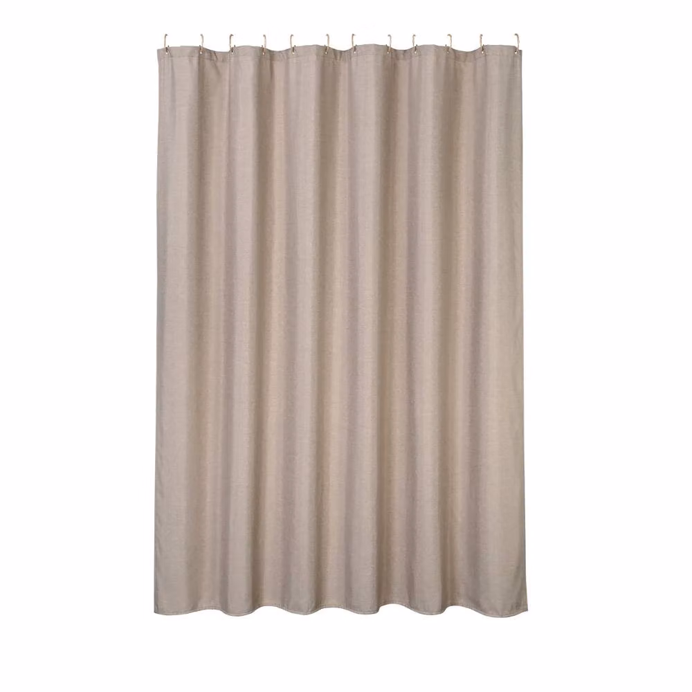 London Boutique Waterproof Polyester Shower Curtain in Light Brown, W: 121.92 cm, H: 182.88 cm – 2