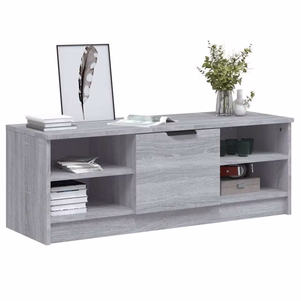 Berkfield Home Grey Sonoma TV Cabinet in MDF, W: 102 cm, D: 35.5 cm, H: 36.5 cm – 3