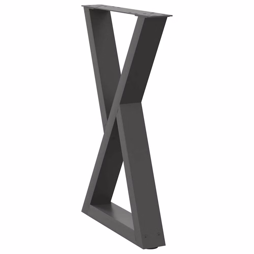Berkfield Home Modern Dining Table Legs, 2 Pieces, Anthracite Grey Powder-Coated Steel, W: 50 cm, H: 72-73.3 cm – 3