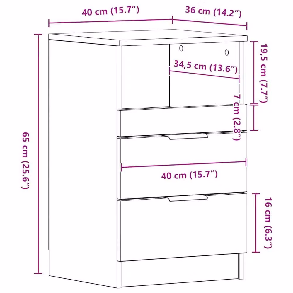 Berkfield Home Set of 2 Bedside Cabinets in Sonoma Oak, Light Sand – 4