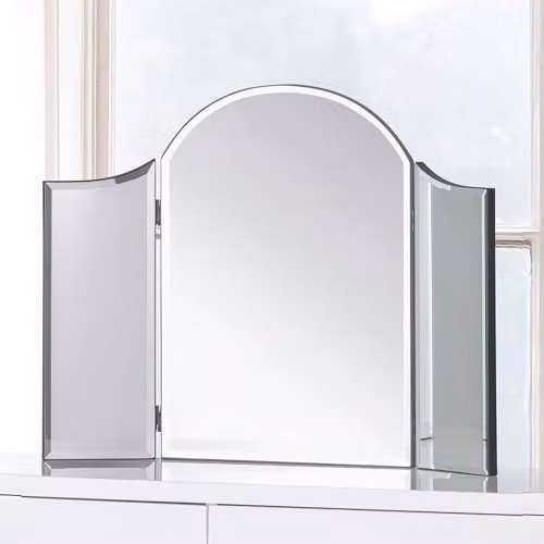 Julian Bowen Canto Curved Tabletop Dressing Table Mirror in White