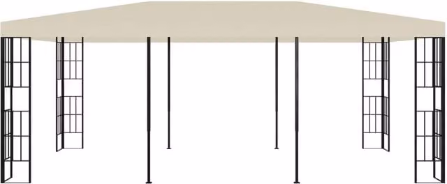 Berkfield Home Gazebo in Beige, W: 6 m, D: 3 m