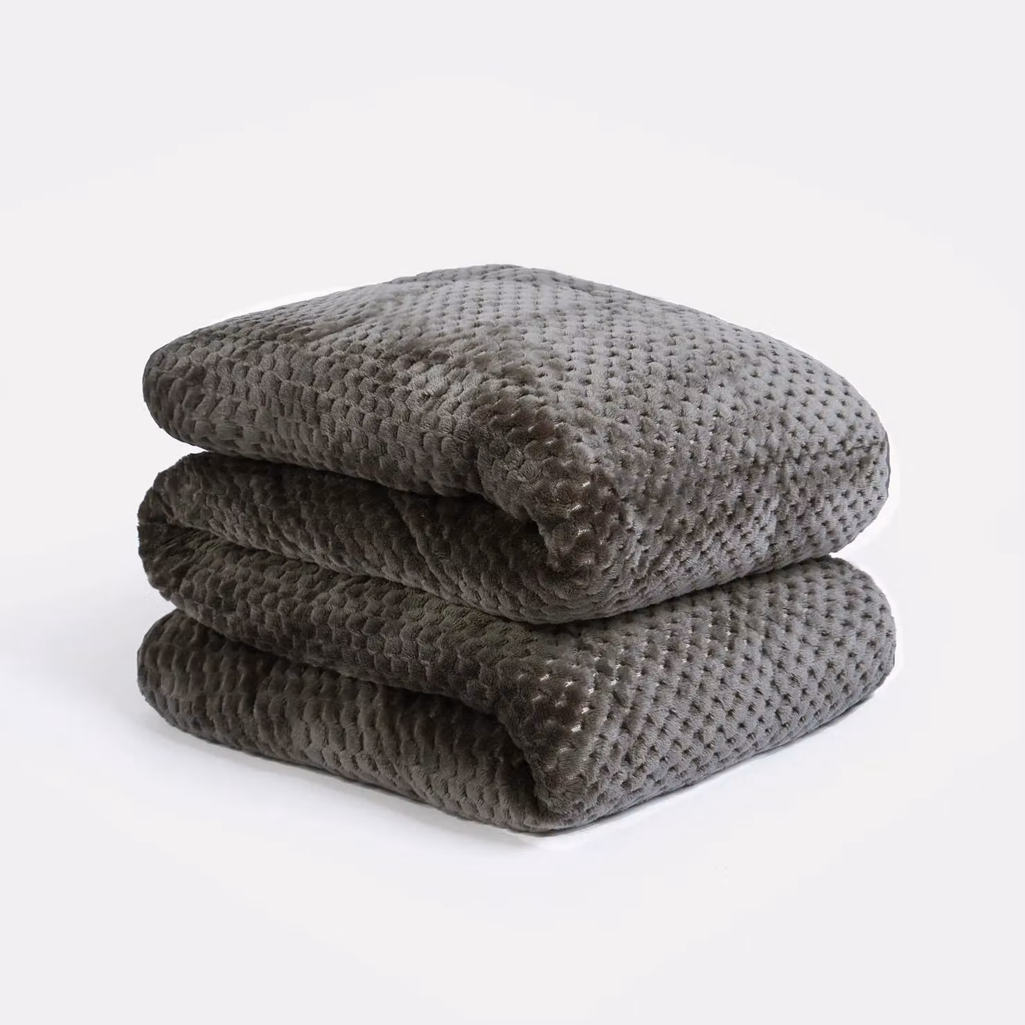 OHS Waffle Fleece Soft Warm Weighted Blanket, 8kg, Charcoal Grey, W/D/H: 150 x 180 cm – 3