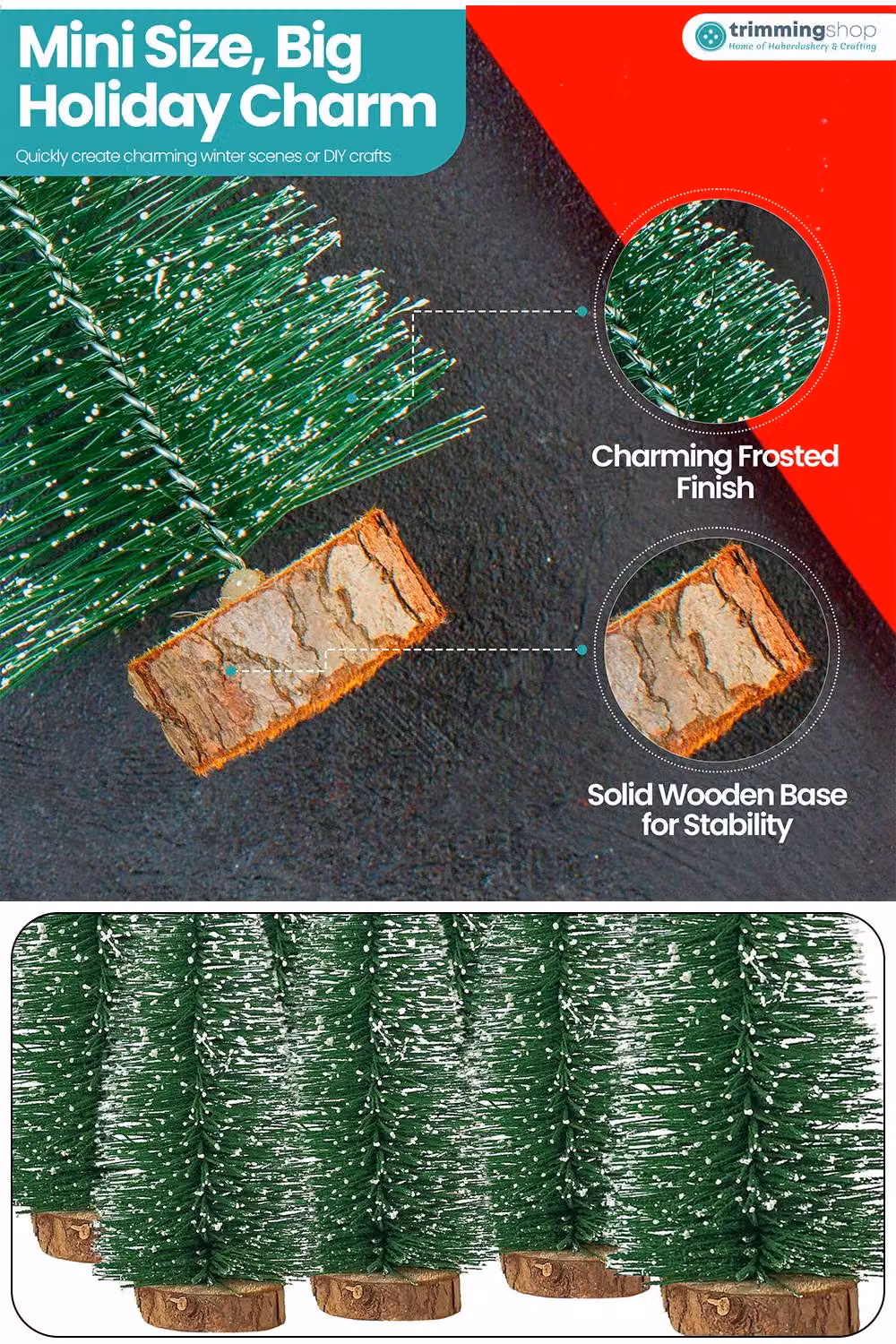 Neel Blue Set of 8 Green and White Mini Christmas Trees for Tabletop Decoration – 4