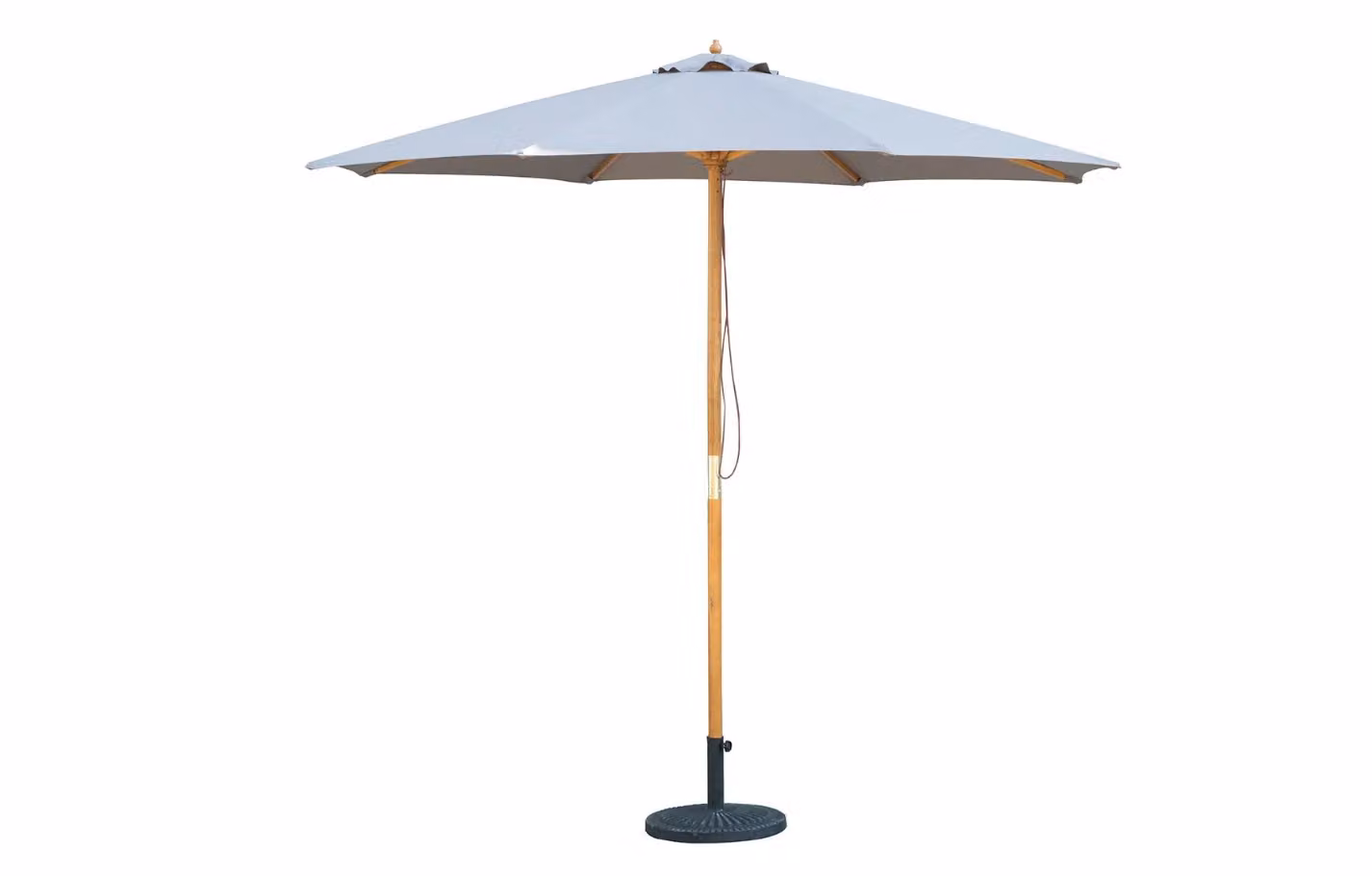MINT Outdoor Bali Taupe Grey Wooden Parasol with Polyester Canopy, Diameter: 285 cm