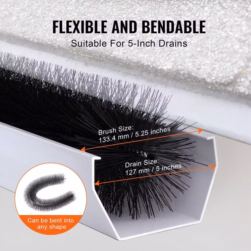 VEVOR 20 Pack Durable Black Galvanised Steel Gutter Brushes – 8