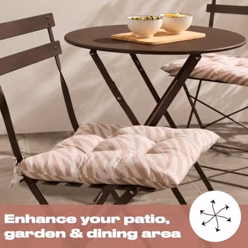 OHS 2 Pack Zebra Print Outdoor Garden Chair Cushions in Multicolour, W/D/H: 40 x 40 x 40 cm – 3