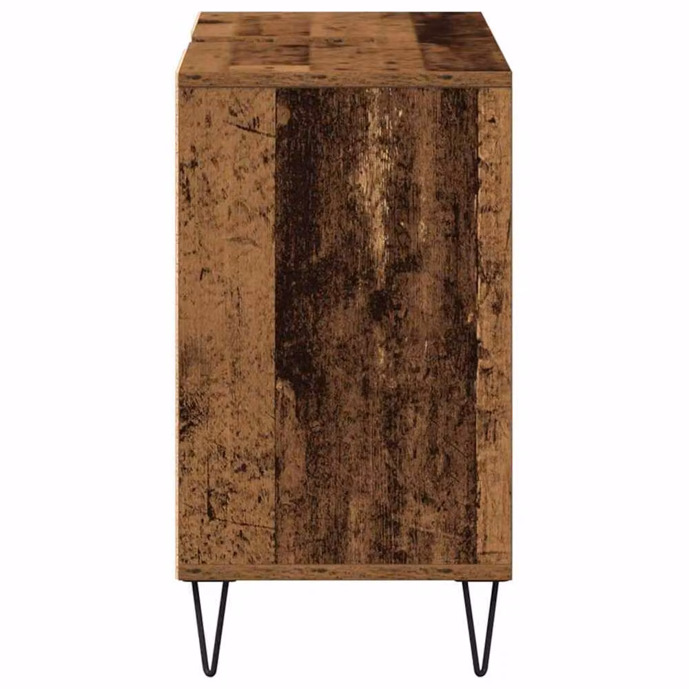 Berkfield Home Old Wood Rustic Brown Engineered Wood Cabinet with Hinged Doors and Internal Shelves – 4