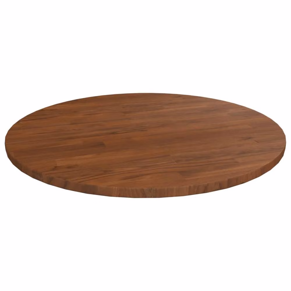 Berkfield Home Round Solid Oak Table Top, Dark Brown, Diameter: 50 cm, Height: 1.5 cm – 2