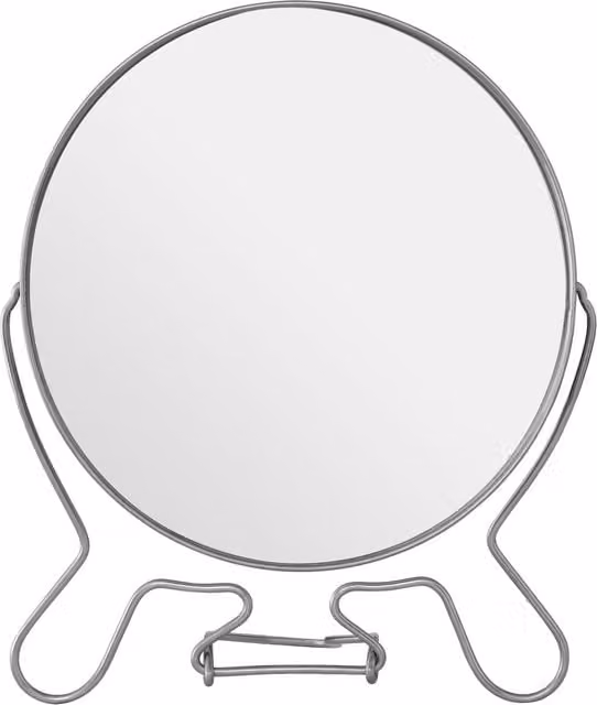 Orsina Mison Large Two Sided Tabletop Shaving Mirror in Silver Effect