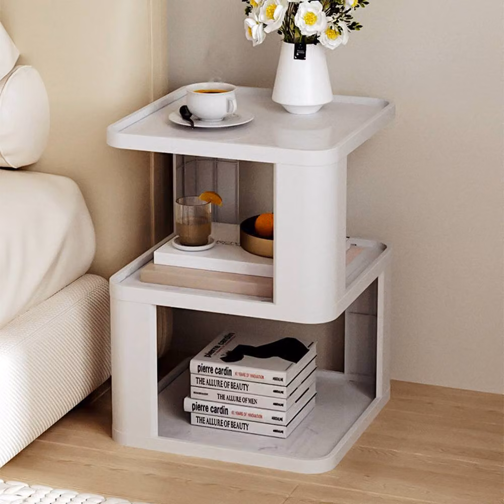 FORGEVIO White Modern Console Table with Display Shelf for your Hallway or Living Room – 2