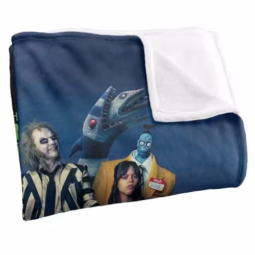 LOGOVISION Beetlejuice Beetlejuice Gangs All Here Super Soft Silky Touch Fleece Throw Blanket, Multicolour, W/D/H: 91 x 147 cm – 2