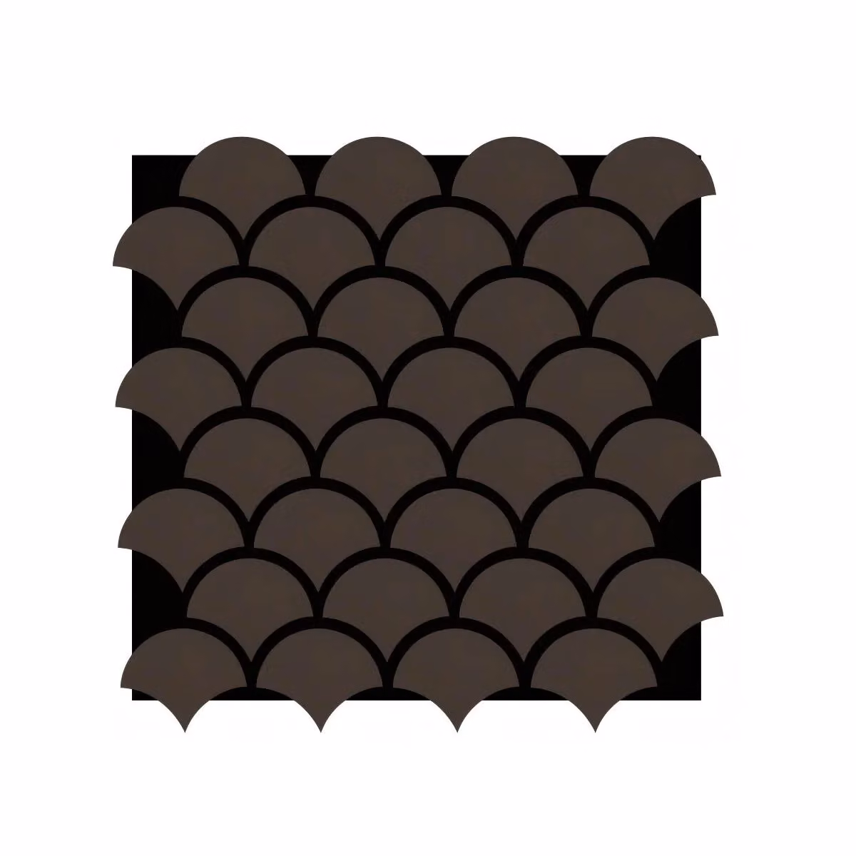 ENER-J Modern Fish Scale Pattern Acoustic Wall Panel, Brown MDF, W: 64.0 cm, H: 66.5 cm (Pack of 4) – 2