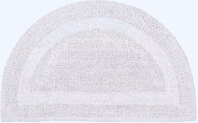 Homescapes Luxury Semi Circle Cotton Bath Mat, White, W: 50 cm, D: 80 cm