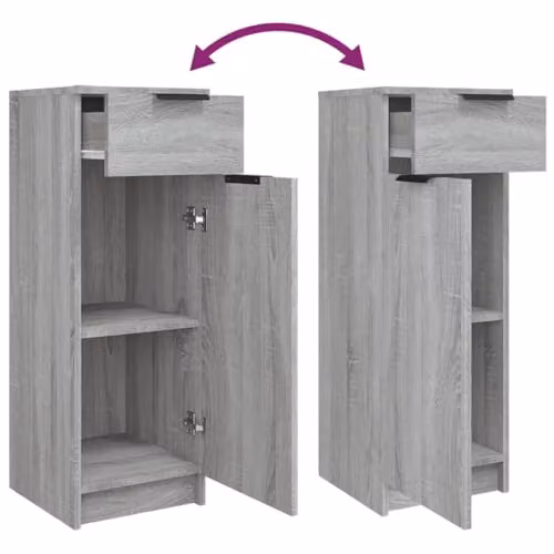 vidaXL Grey Sonoma Bathroom Cabinet, W: 32 cm, D: 34 cm, H: 90 cm – 3