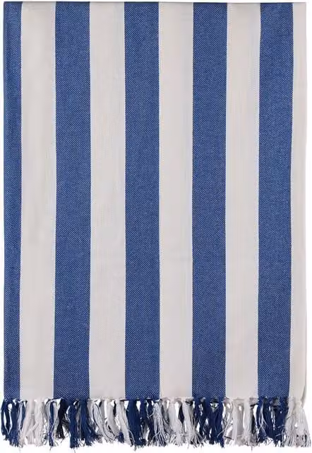 Vinga Ornos Hammam Striped Cotton Towel in Blue, W/D/H: 180 x 80 x 1 cm