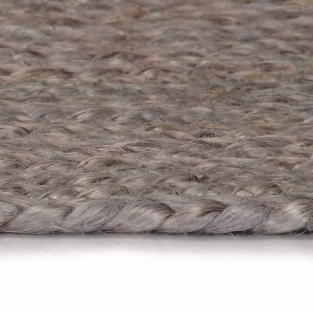 Berkfield Home Handmade Braided Jute Round Rug, Grey, Diameter: 100 cm