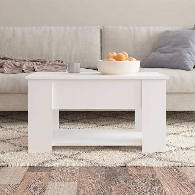Berkfield Home Modern White Coffee Table with Lift Mechanism, W/D/H: 79 x 49 x 41 cm – 1