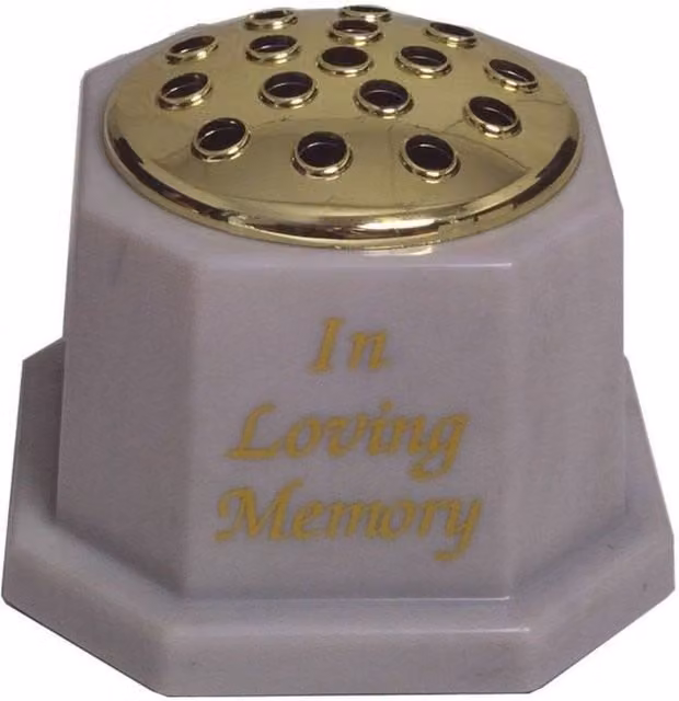 KDMD White and Gold Memorial Condolence Vase