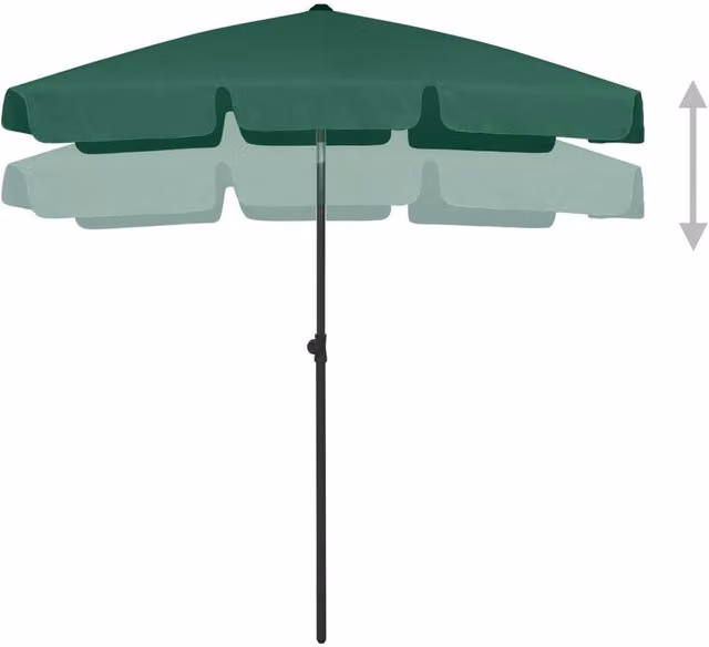 Berkfield Home Sturdy Green Polyester Beach Umbrella W/D/H: 120 x 120 x 232 cm
