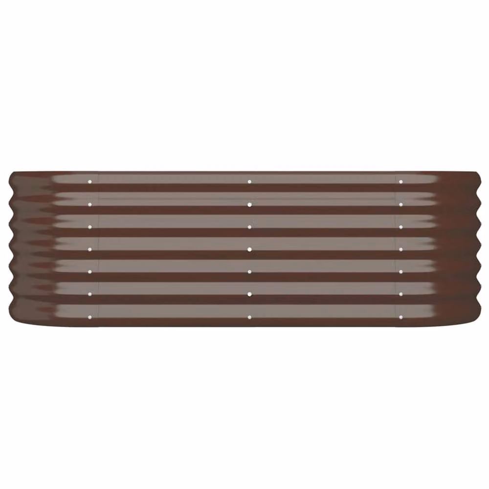 Berkfield Home Garden Powder-coated Steel Raised Bed in Brown, W/D/H: 114 x 40 x 36 cm – 3