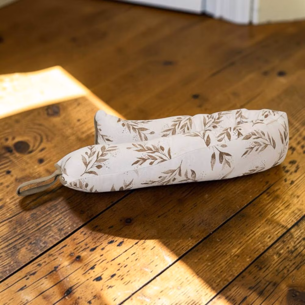 Four Candle Olive Draught Excluder in Sage Green and Cream – 2