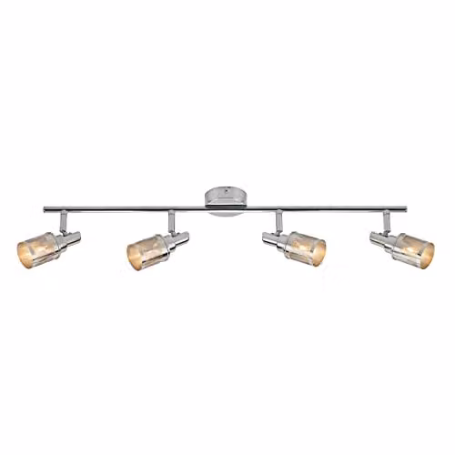 Netlighting Kastor Modern 4 Light Ceiling Spotlight Bar in Silver with G9 Bulbs
