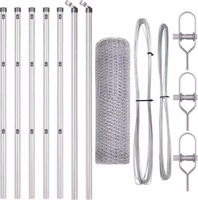 Berkfield Home Hexagon Fence in Silver Galvanised Steel, 0.5 x 10 m – 1