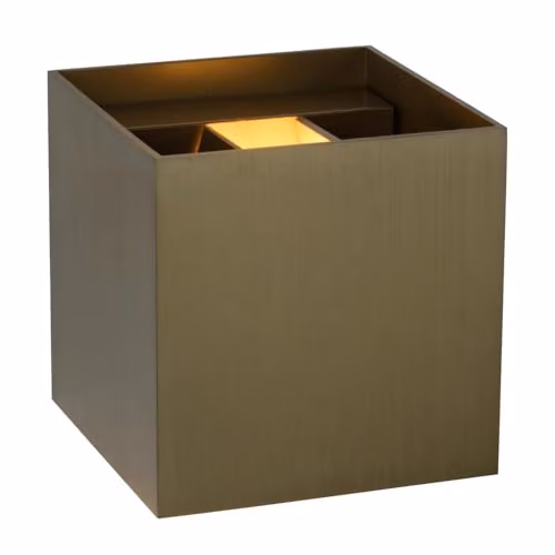 Lucide XIO Dimmable Up and Down Cube Wall Light in Brown with Adjustable Beam Angle and Warm White LED – 3