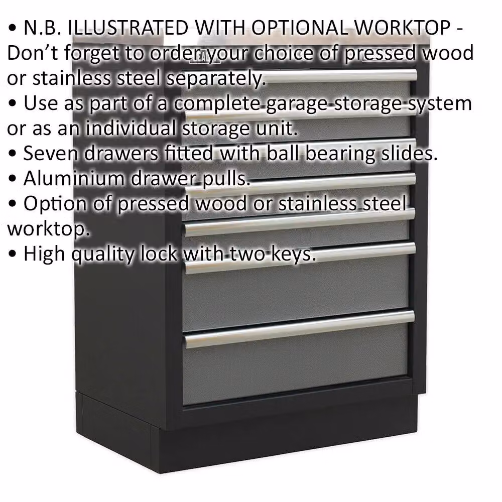 Loops Black Modular 7 Drawer Floor Standing Cabinet with Locking Mechanism – 2