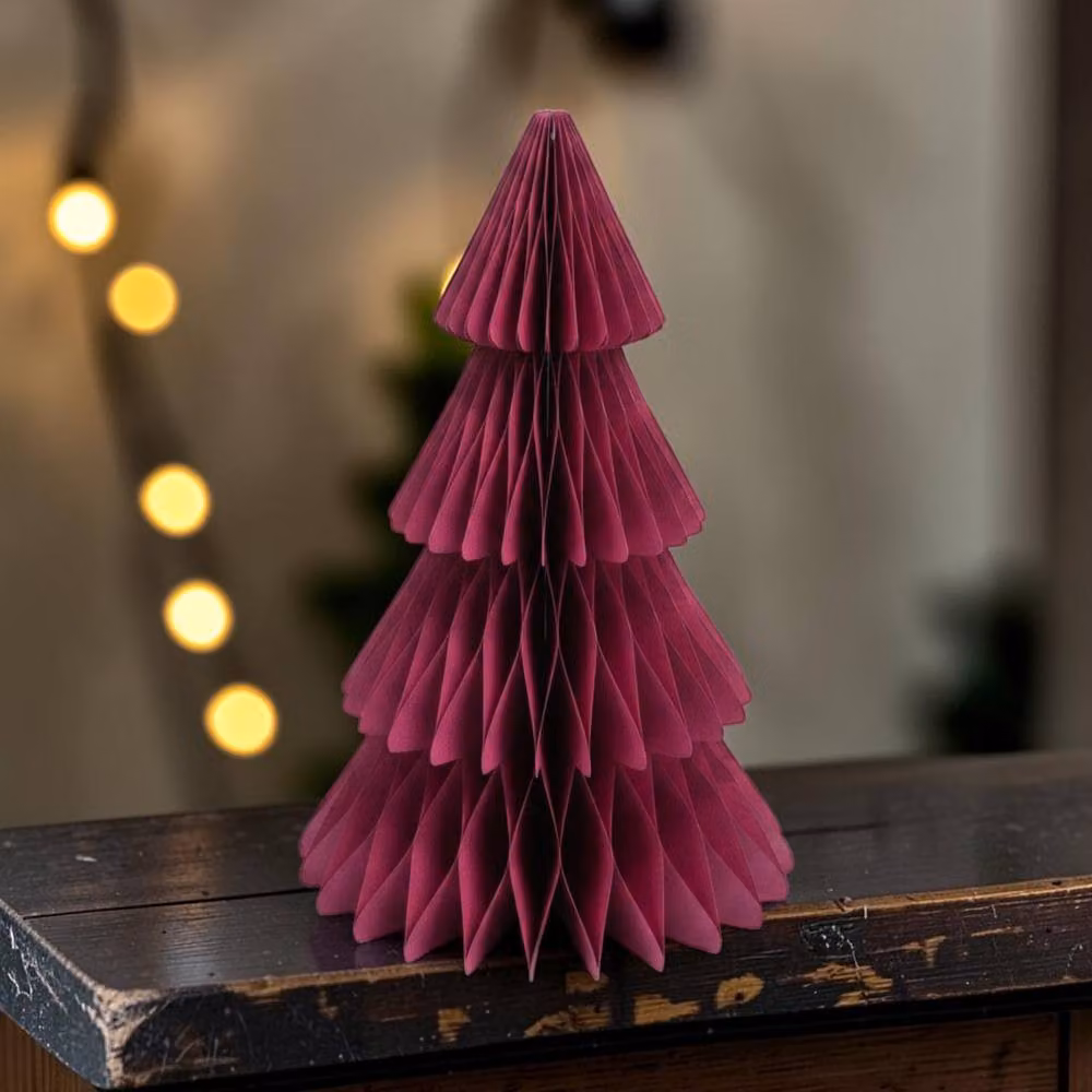 Four Candle Claret Red Paper Tabletop Christmas Tree, Height: 36 cm – 2