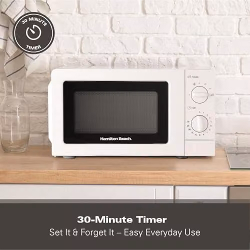 Hamilton Beach 20L Solo Countertop Microwave, 700W, White – 3