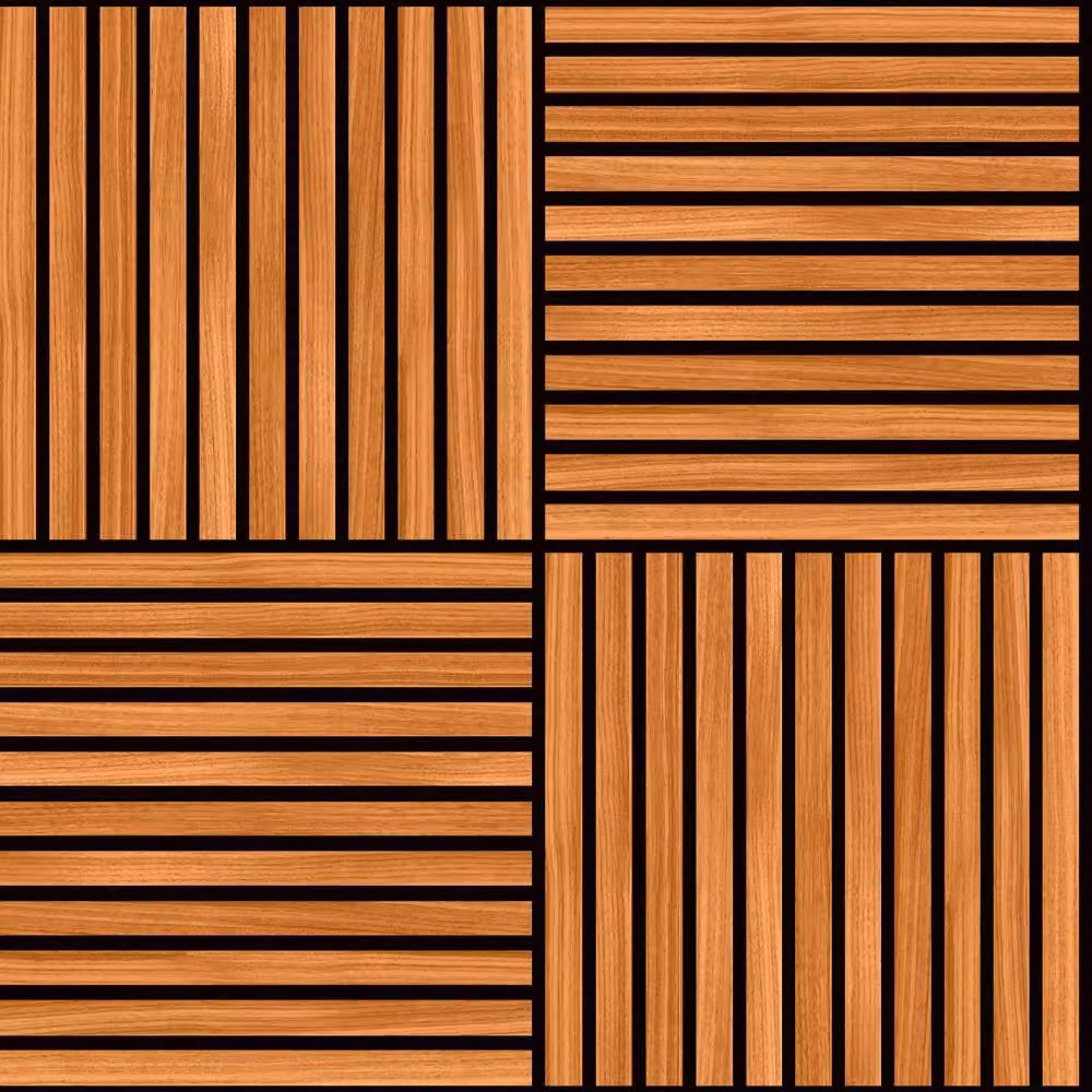Hoopla Walls Square Slat Teak 10m Geometric Abstract Wallpaper in Natural Brown – 2