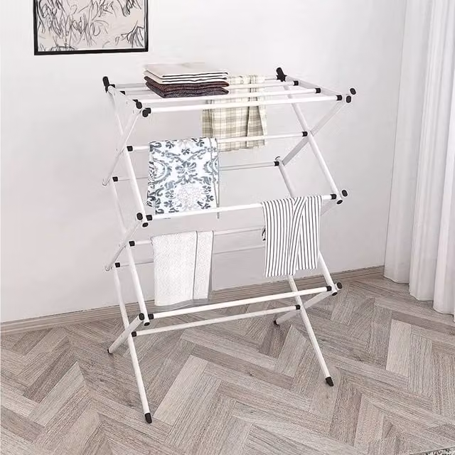 EONLION Foldable Adjustable Laundry Drying Rack in White
