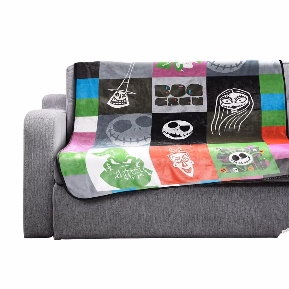 Nightmare Before Christmas Multicolour Striped Plush Fleece Baby Blanket – 2