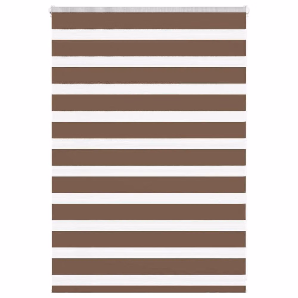 Berkfield Home Brown Zebra Day and Night Blind, W: 110 cm, H: 100 cm – 2