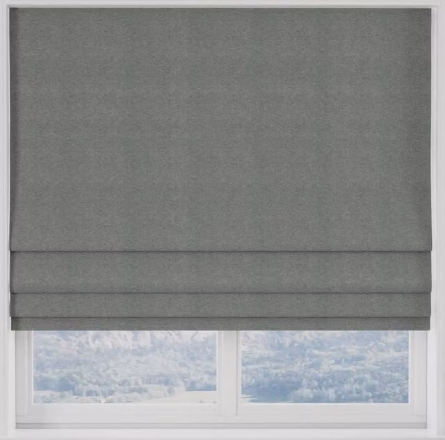 Terrys Modena Made to Measure Roman Blind in Grey Denim Blackout Polyester