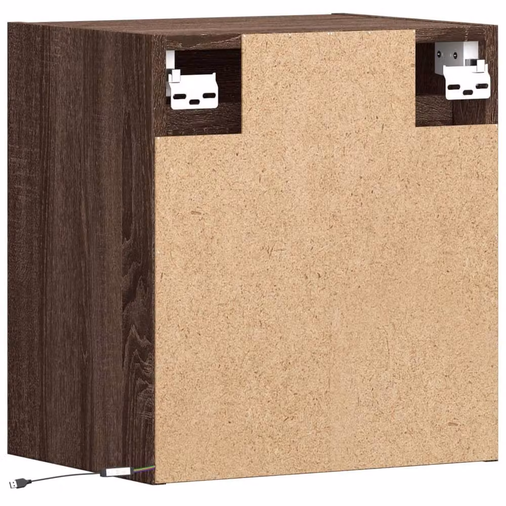 Berkfield Home Wall Mounted TV Cabinet with Integrated LED Lights in Brown Oak, W/D/H: 41 x 31 x 45 cm – 6