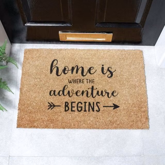 Artsy Mats Home Is Where The Adventure Begins Doormat, Brown, W: 60 cm, D: 40 cm