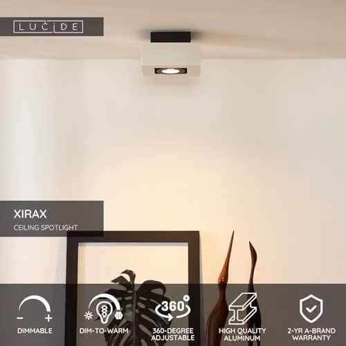 Lucide Xirax White LED Ceiling Spotlight with Dim to Warm GU10 Function – 2