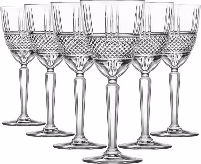 RCR Crystal Brillante Wine Glasses, Pack of 6, Transparent, 290ml per glass – 1