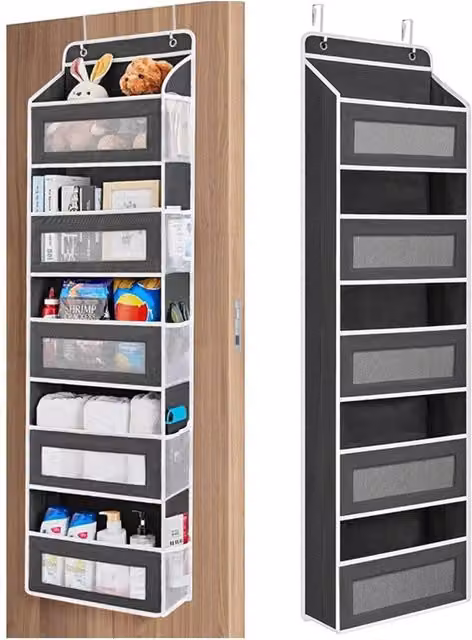 Nordara Black Over the Door Hanging Organiser with 5 Pockets, W 60 cm x H 140 cm – 1