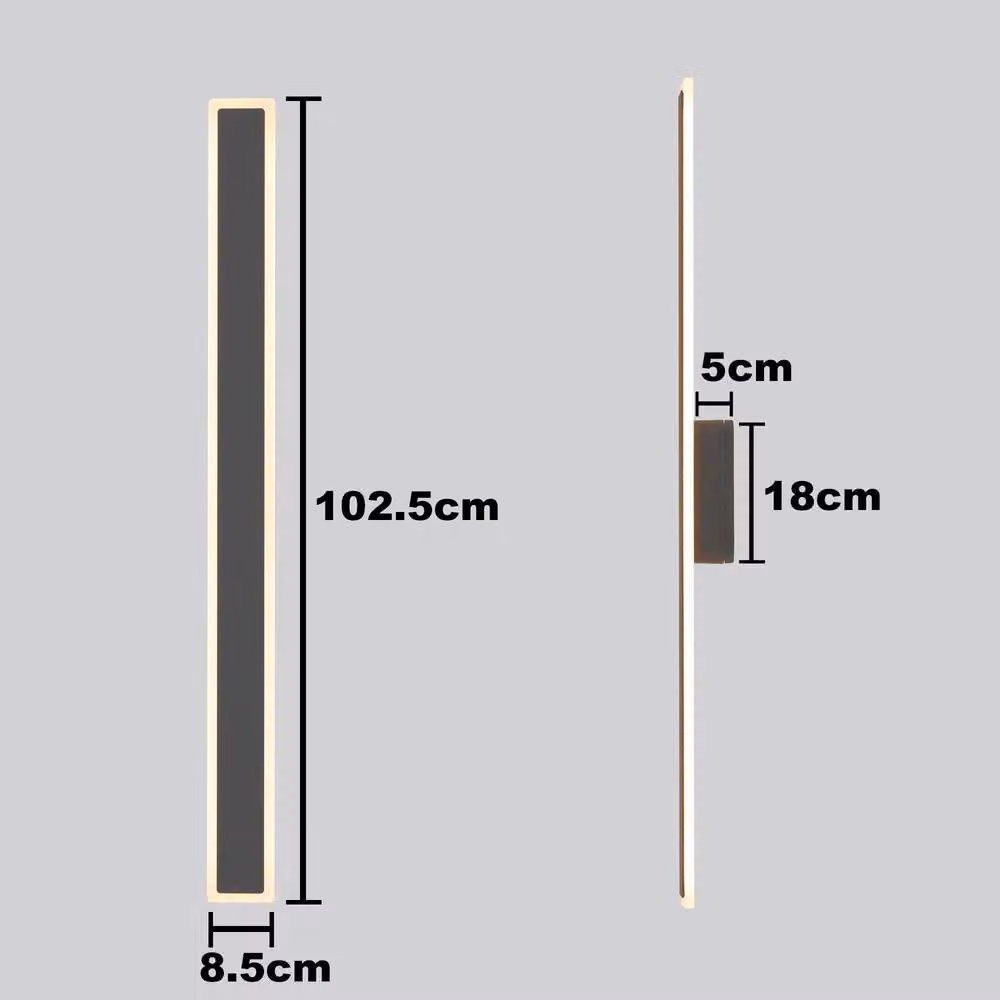 Harper Living 22W LED Up and Down Wall Light, IP54 Weatherproof, Dark Grey, Height: 102.5 cm, 3000K Warm White – 6