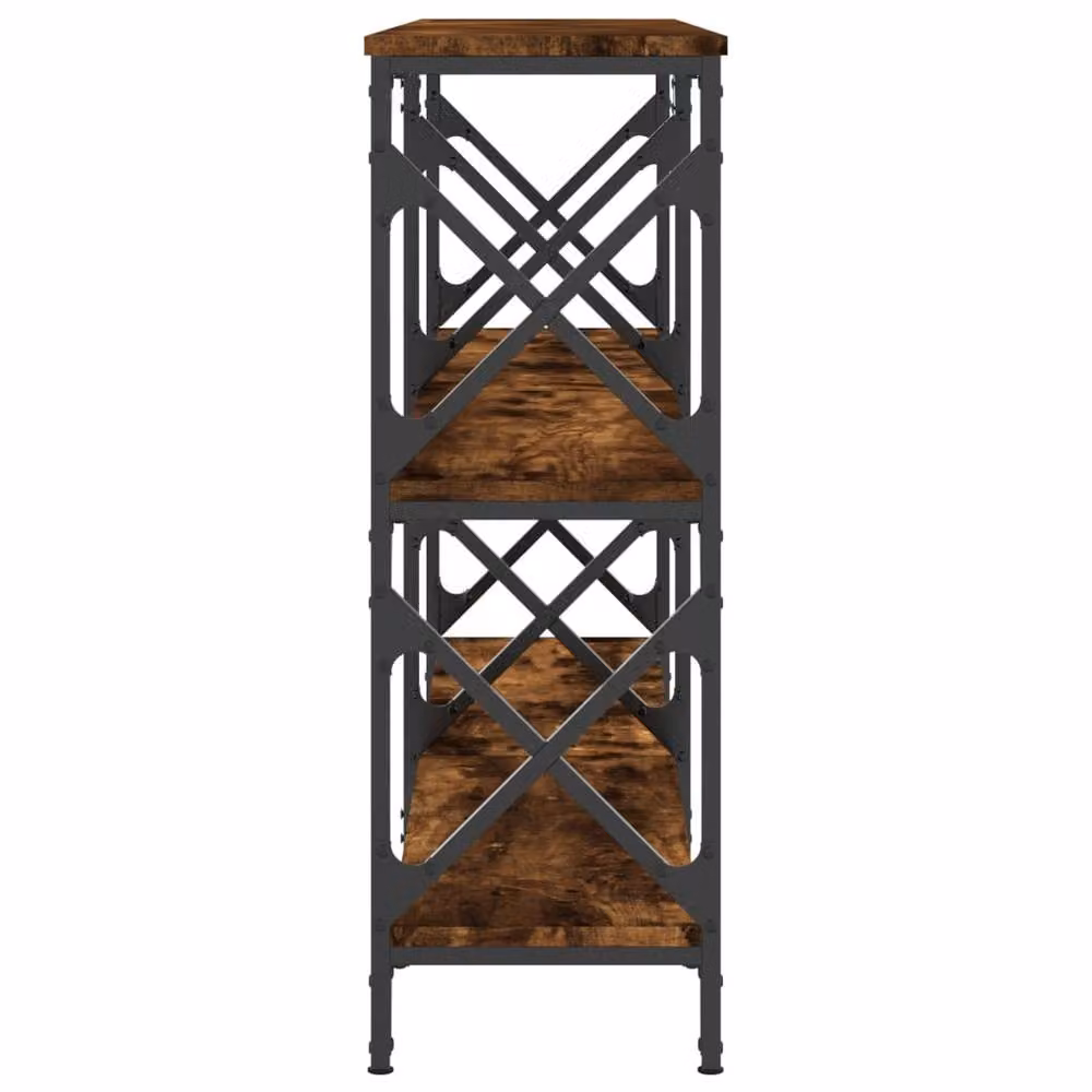 Berkfield Home Decorative Console Table in Smoked Oak Brown, W: 156 cm, D: 28 cm, H: 80.5 cm – 4