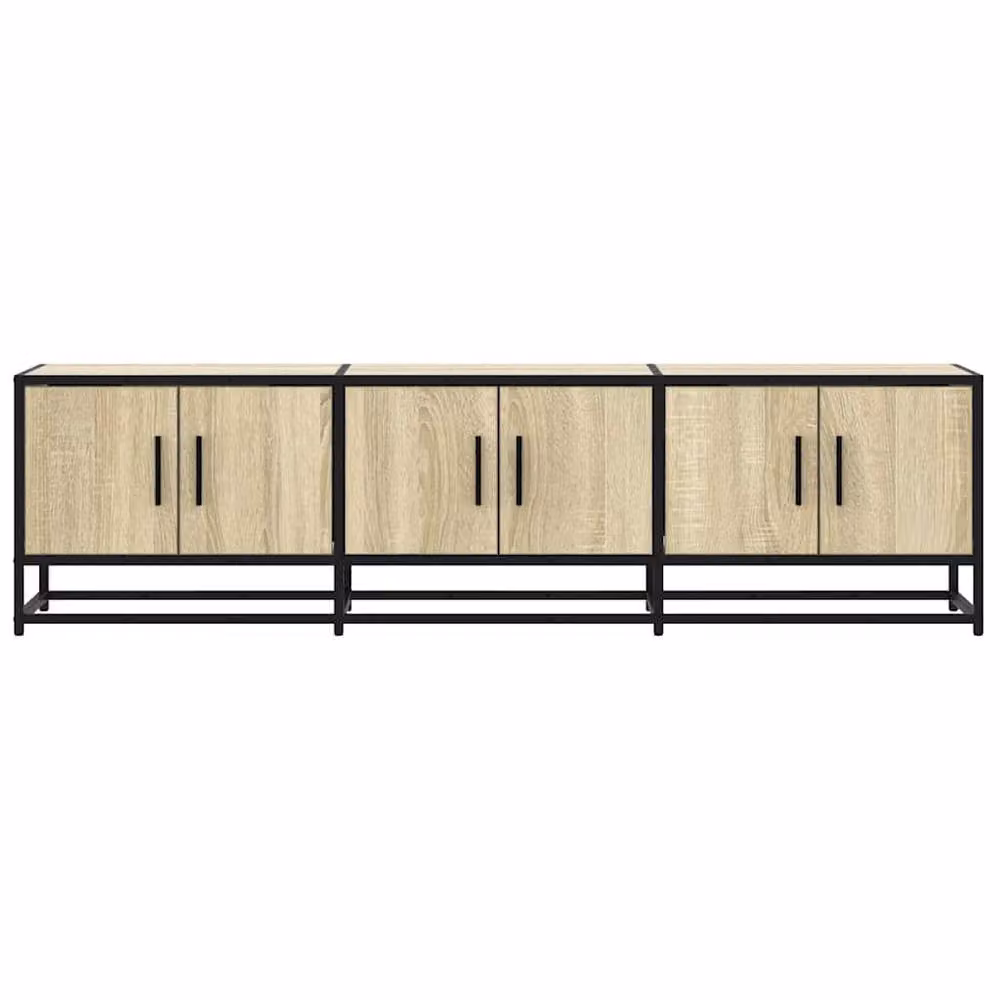 Berkfield Home Industrial TV Cabinet in Sonoma Oak and Beige, W/D/H: 150 x 35 x 41 cm – 3