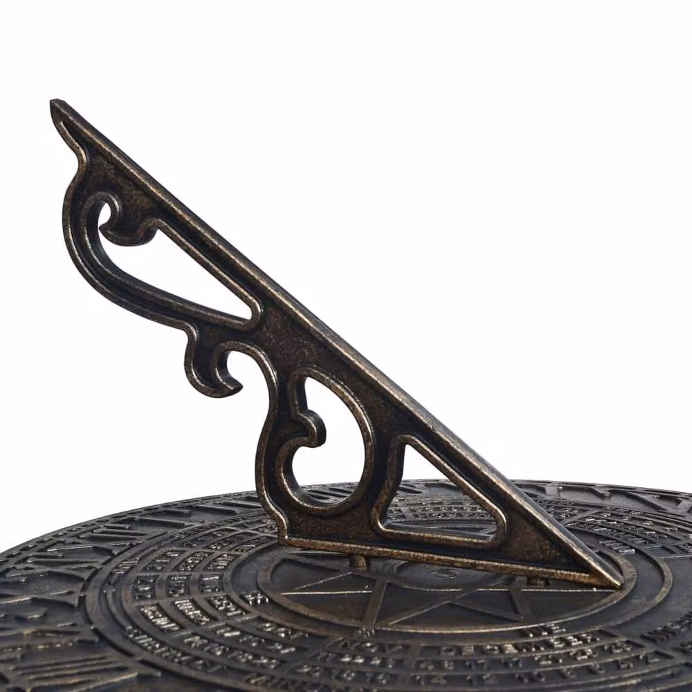 Berkfield Home Antique Bronze and Gold Sundial, W/H: 35.5 x 82 cm – 4