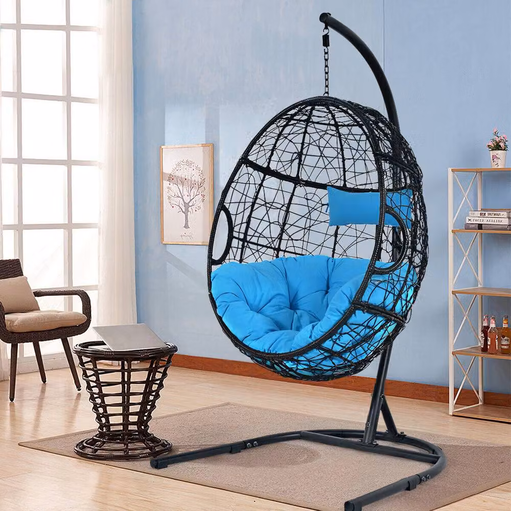 Costway Egg Hammock Swing Chair with Stand in Black and Turquoise – 2