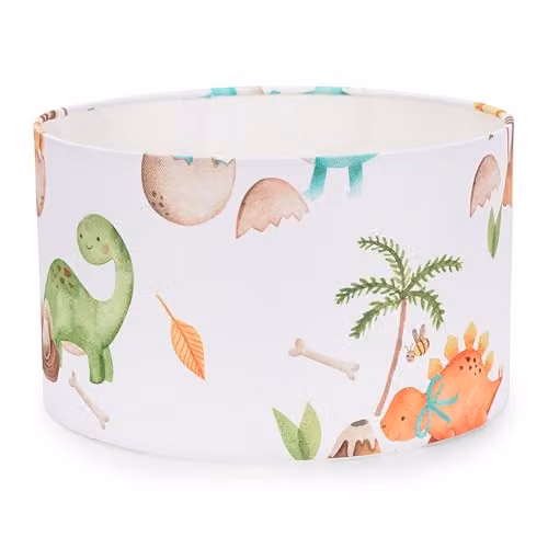 ValueLights Kids Dino Egg Easy Fit Pendant Lampshade, Multicolour Fabric Dinosaur Ceiling Light, Shade Width: 25 cm