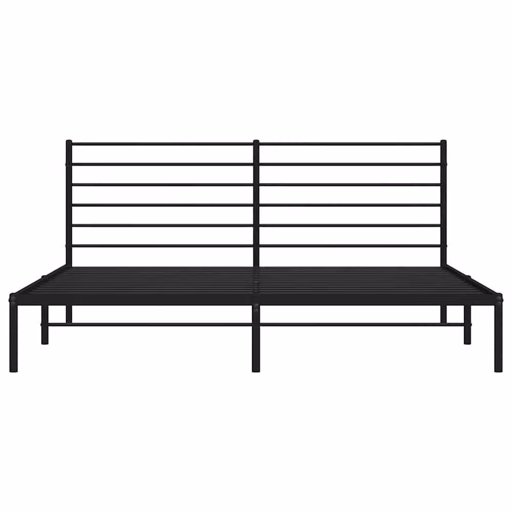 Berkfield Home Metal Bed Frame with Headboard in Black W: 183 cm, L: 213 cm – 3