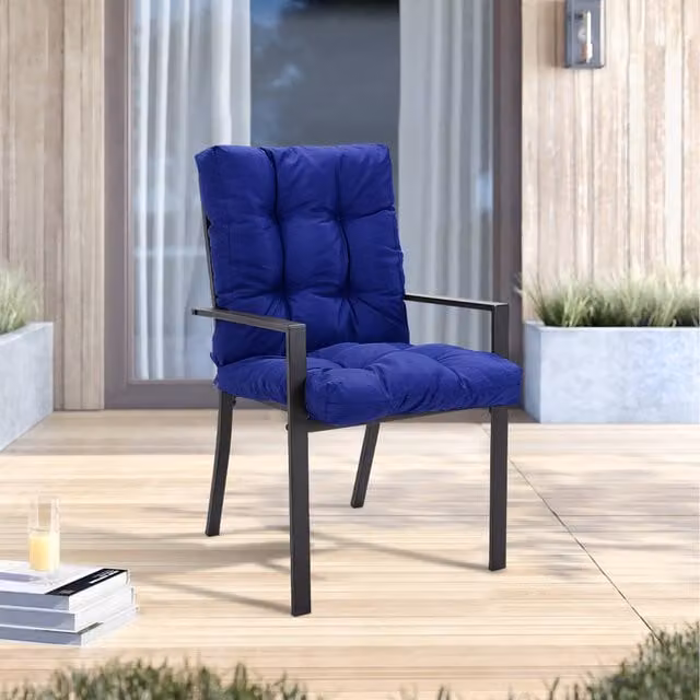 Lifeideas Weatherproof and UV-Resistant Outdoor Waterproof Chair Cushion in Blue Polyester